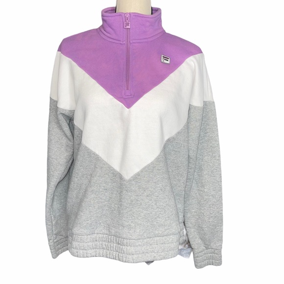 Fila Tops - Fila Color Block Quarter Zip Sweatshirt